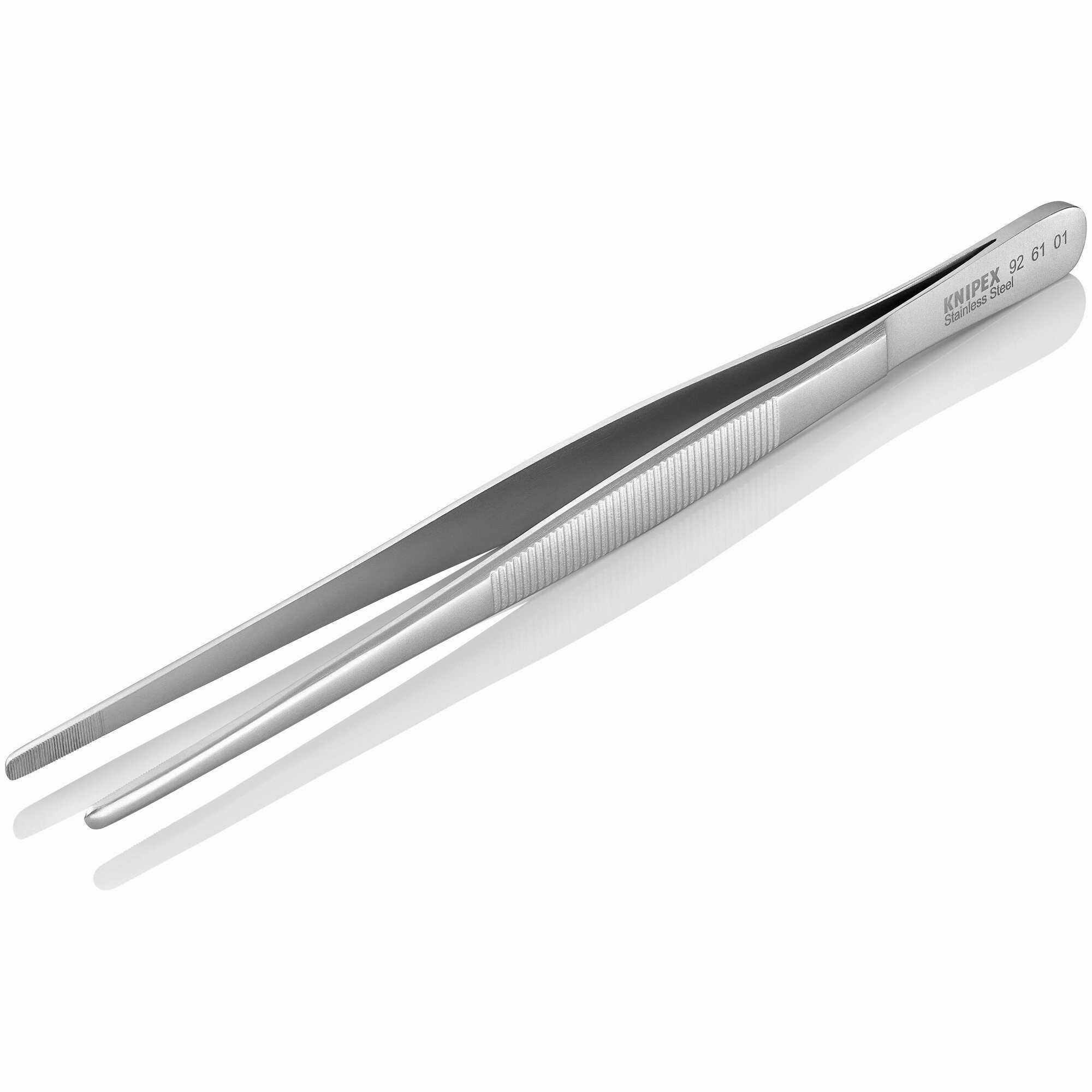 Knipex 92 61 01 8" Stainless Steel Gripping Tweezers-Blunt Tips