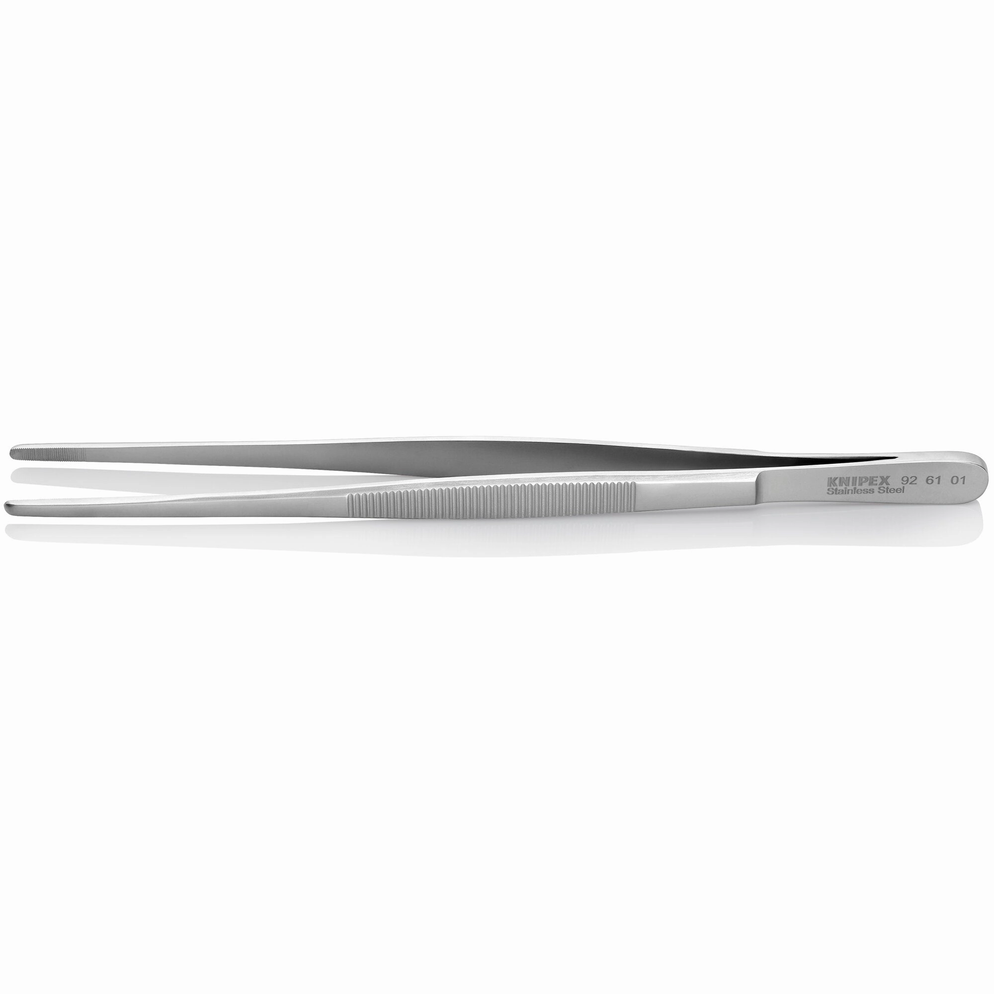 Knipex 92 61 01 8" Stainless Steel Gripping Tweezers-Blunt Tips