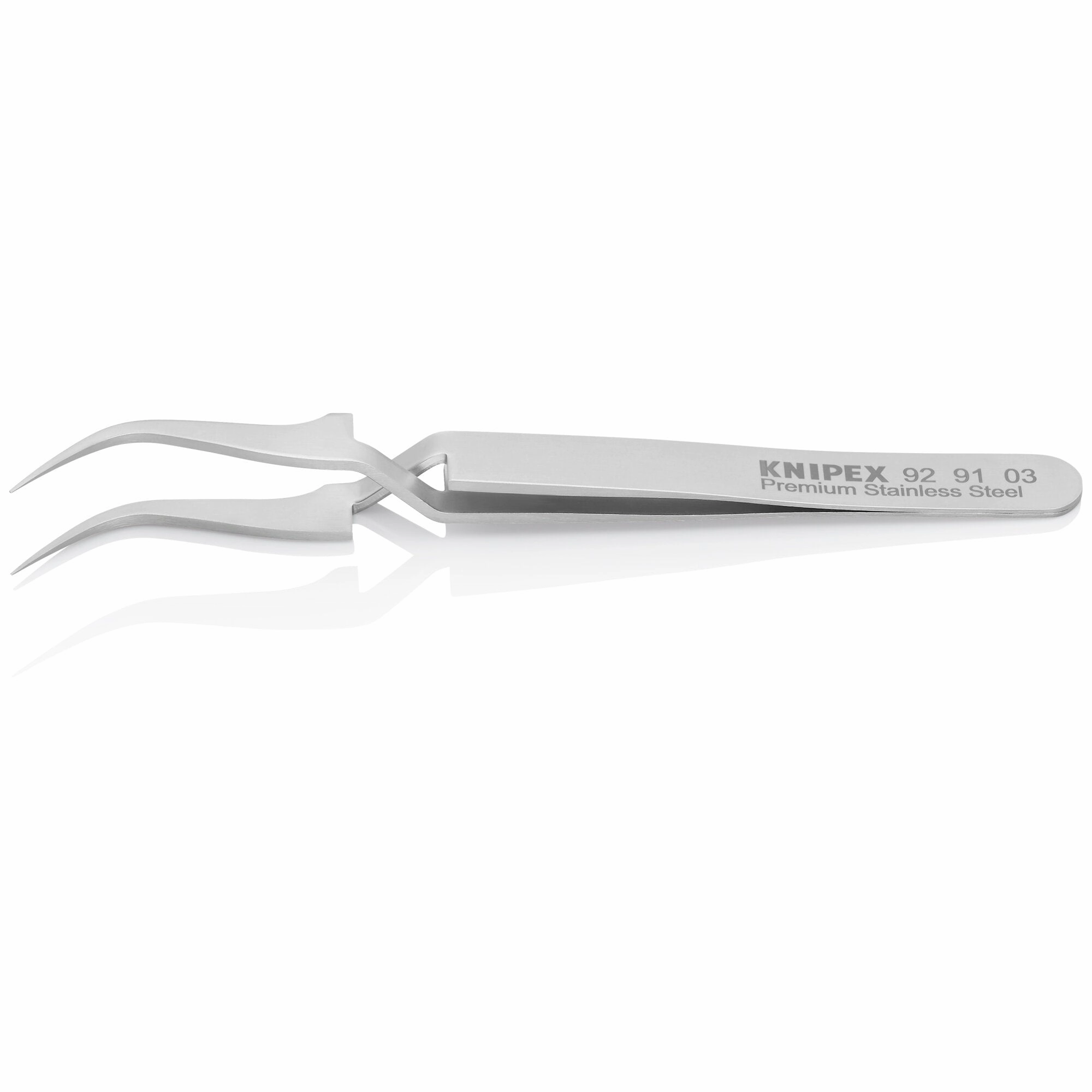 Knipex 92 91 03 4 1/2" Premium Stainless Steel Cross-Over Gripping Tweezers-45Angled-Needle-Point Tips