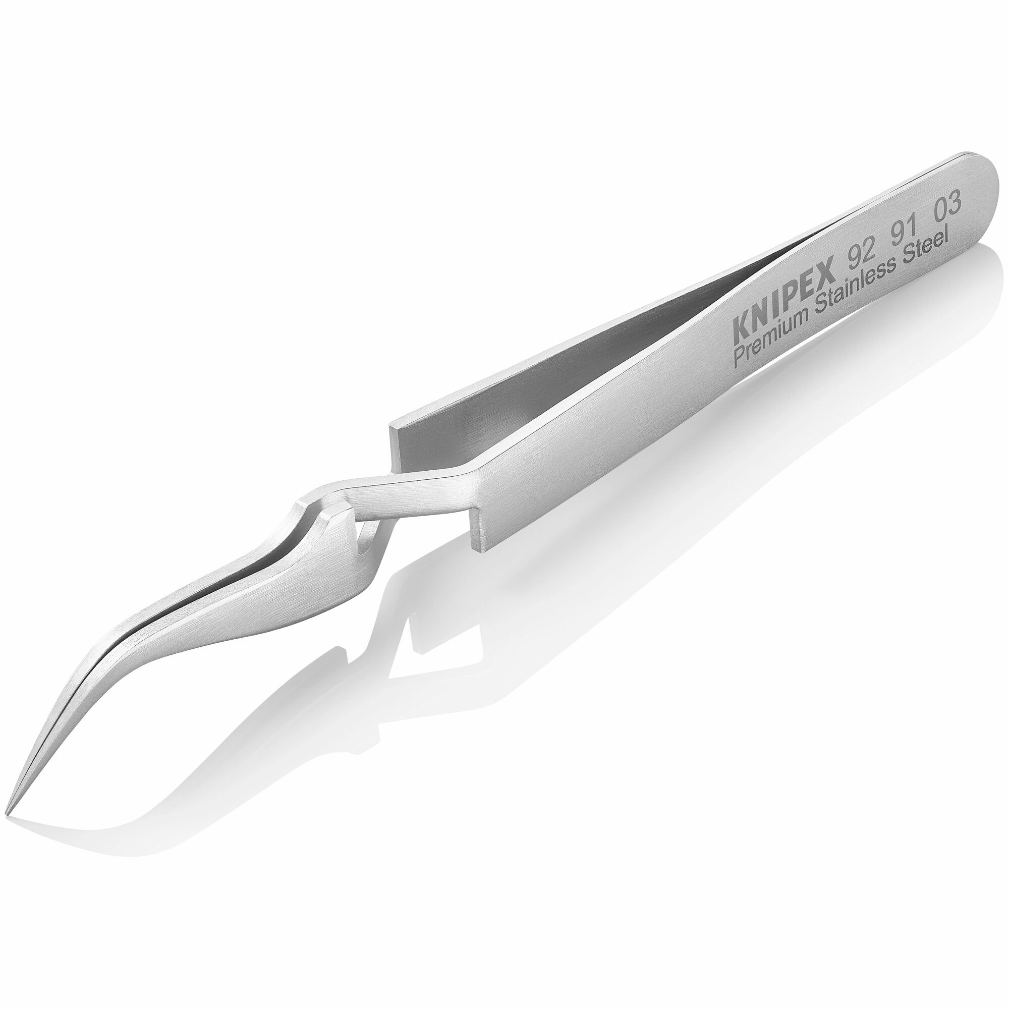 Knipex 92 91 03 4 1/2" Premium Stainless Steel Cross-Over Gripping Tweezers-45Angled-Needle-Point Tips
