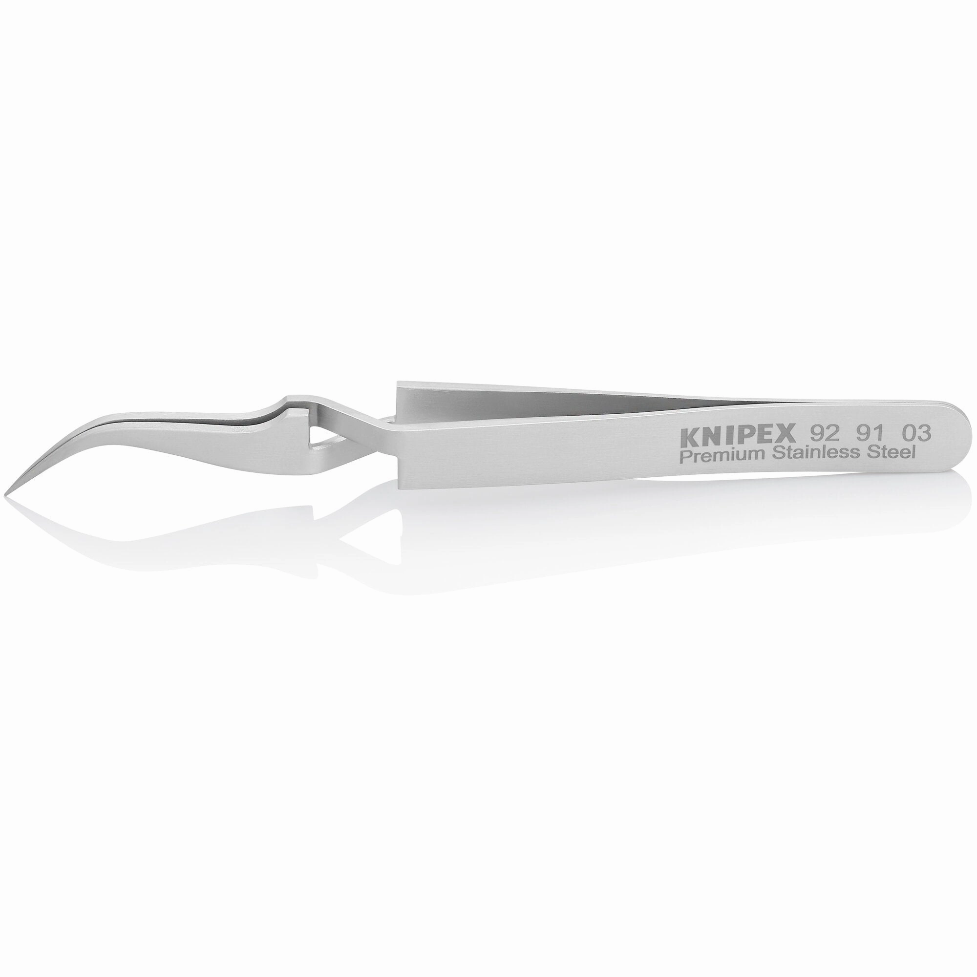 Knipex 92 91 03 4 1/2" Premium Stainless Steel Cross-Over Gripping Tweezers-45Angled-Needle-Point Tips