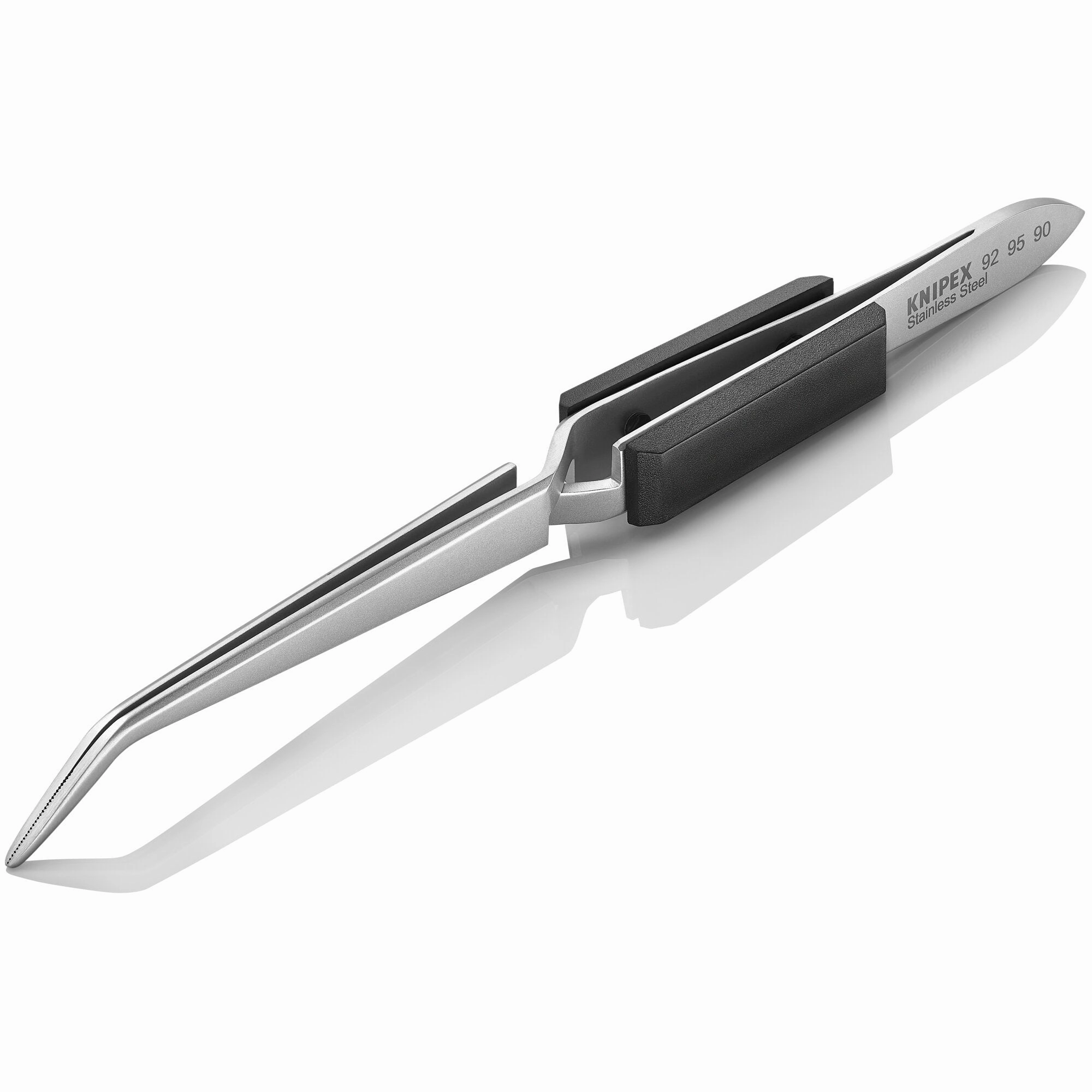 Knipex 92 95 90 6 1/4" Stainless Steel Gripping Cross-Over Tweezers-40Angled-Blunt Tips
