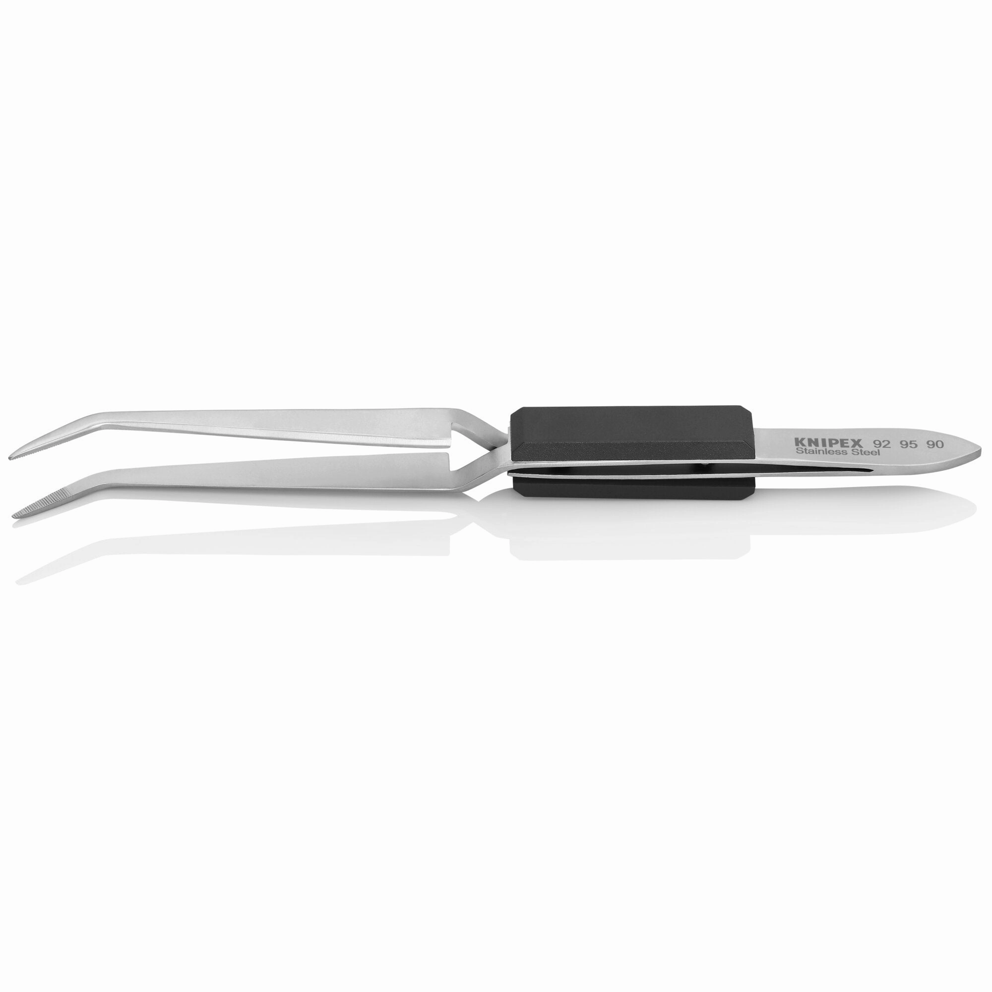 Knipex 92 95 90 6 1/4" Stainless Steel Gripping Cross-Over Tweezers-40Angled-Blunt Tips