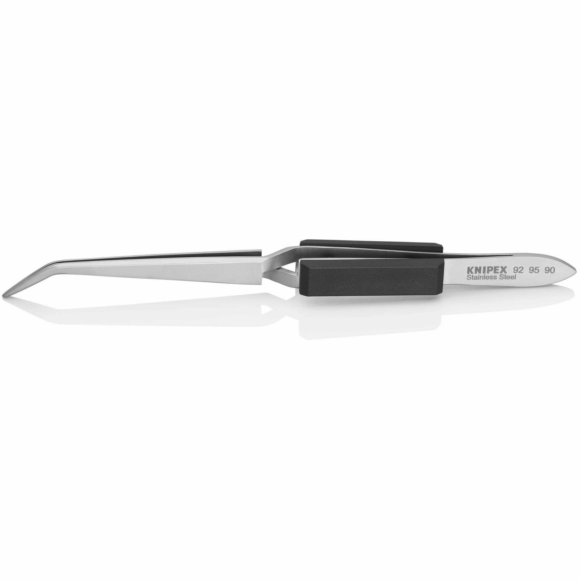 Knipex 92 95 90 6 1/4" Stainless Steel Gripping Cross-Over Tweezers-40Angled-Blunt Tips