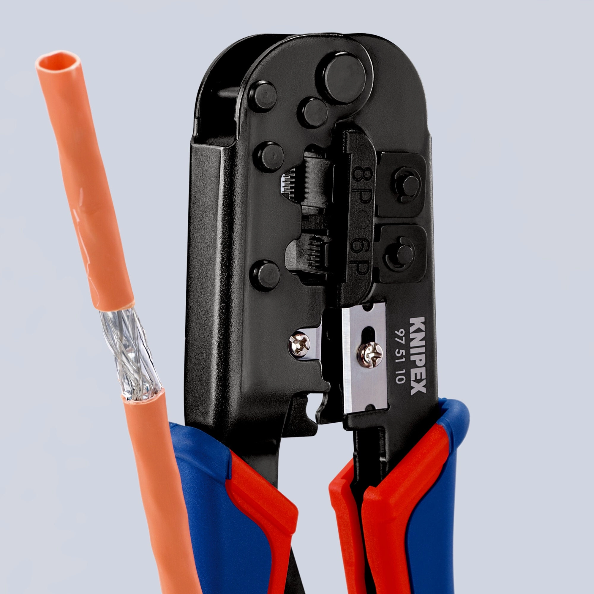 Knipex 97 51 10 7 1/2" Crimping Pliers-For 6 and 8 Pole Western Plug Type