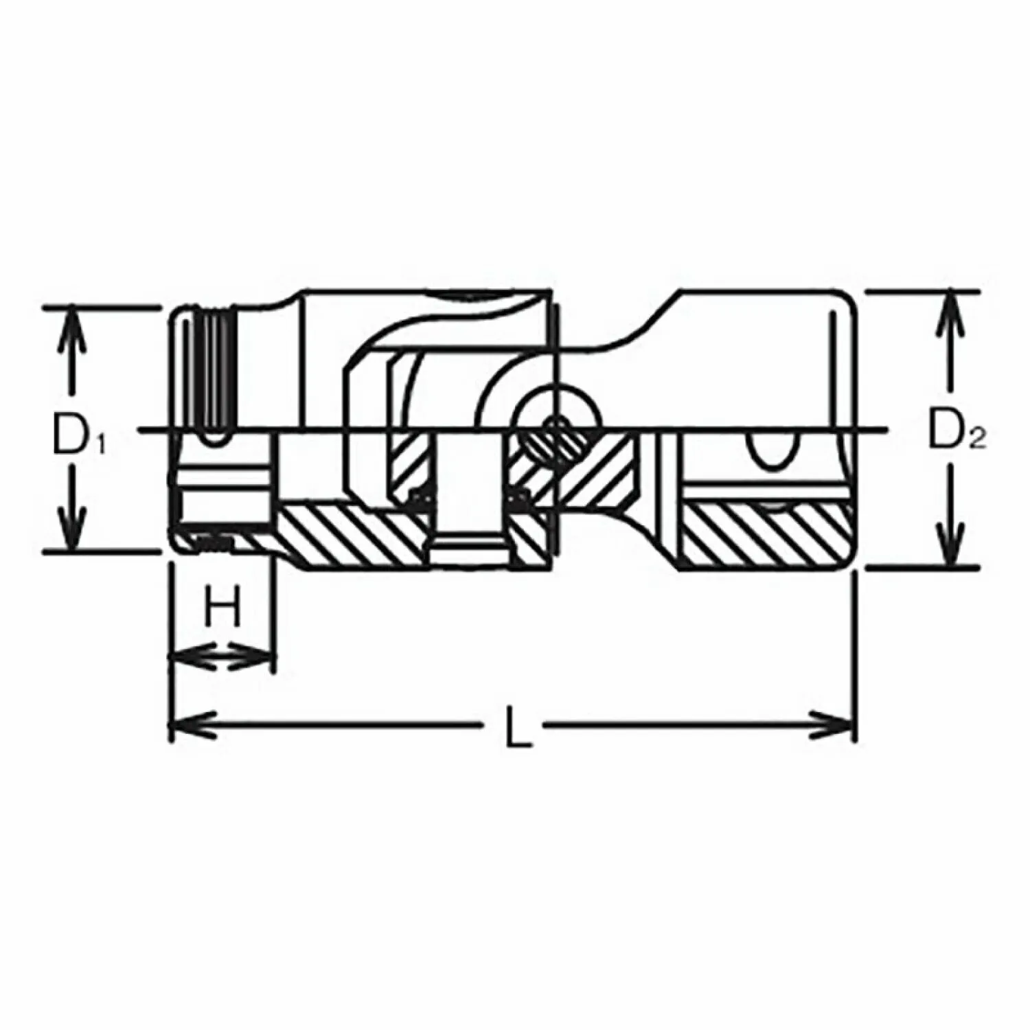 Ko-ken 2441M-6 1/4 Sq. Dr. Universal Nut Grip Socket - 6mm