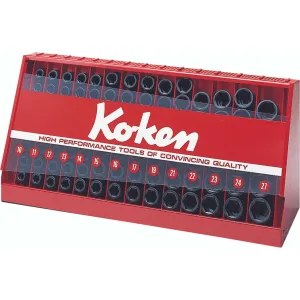 Ko-ken S14240M-00 1/2 Sq. Dr. 98 Piece 6-Point Metric Socket Set 10-27mm in Display Case