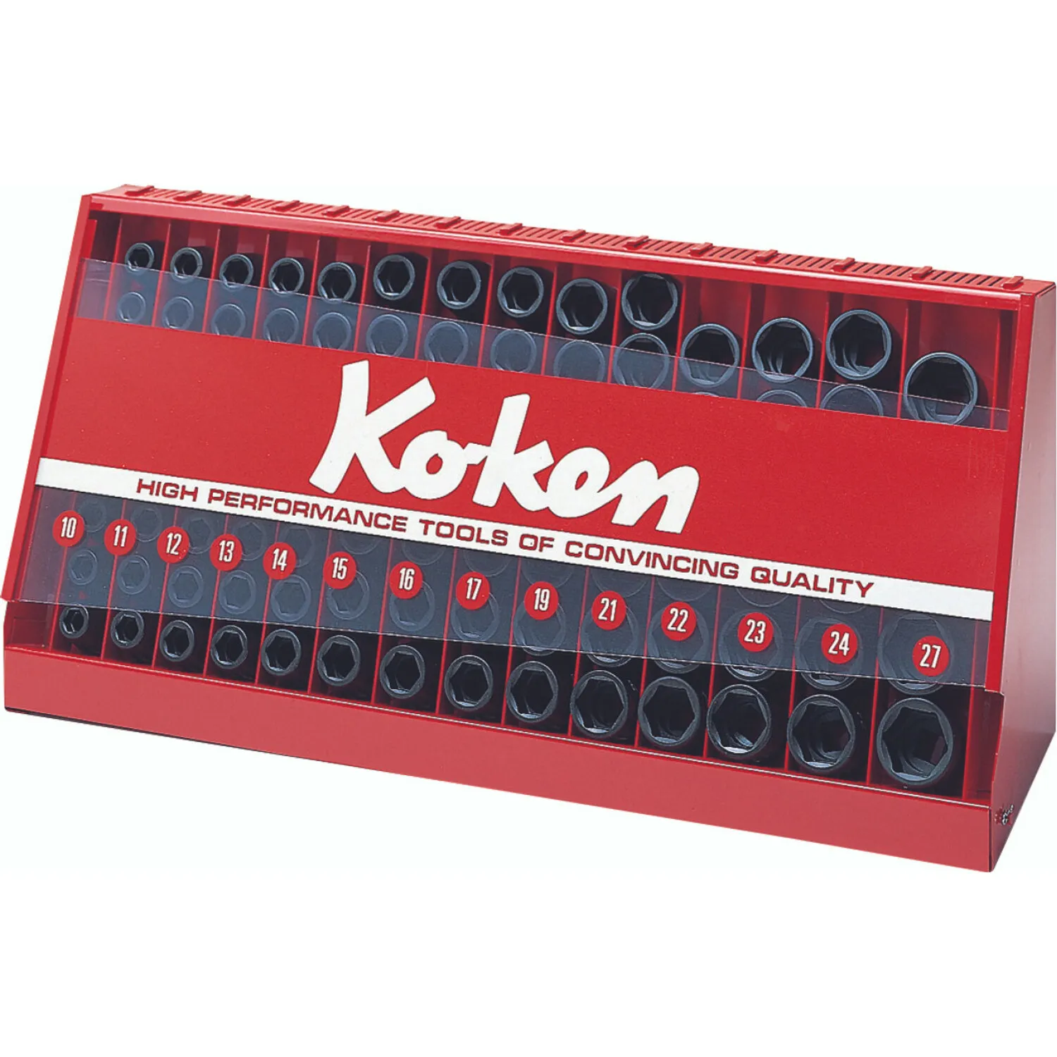 Ko-ken S14240M-00 1/2 Sq. Dr. 98 Piece 6-Point Metric Socket Set 10-27mm in Display Case