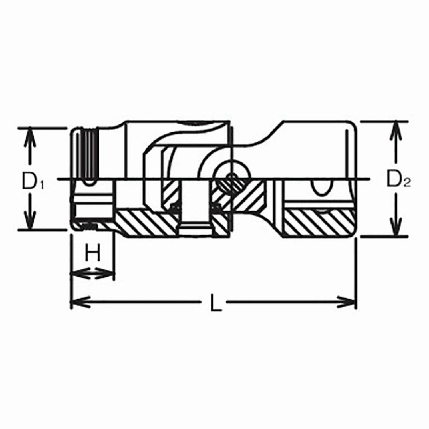 Ko-ken 3441M-16  3/8 Sq. Dr. Universal Nut Grip Socket - 16mm