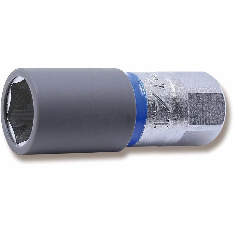 Ko-Ken 4300PMZ.65-17 1/2 In Sq. Dr. Wheel Nut Socket 17mm Extra Thin walled Length 65mm Color coded Protector