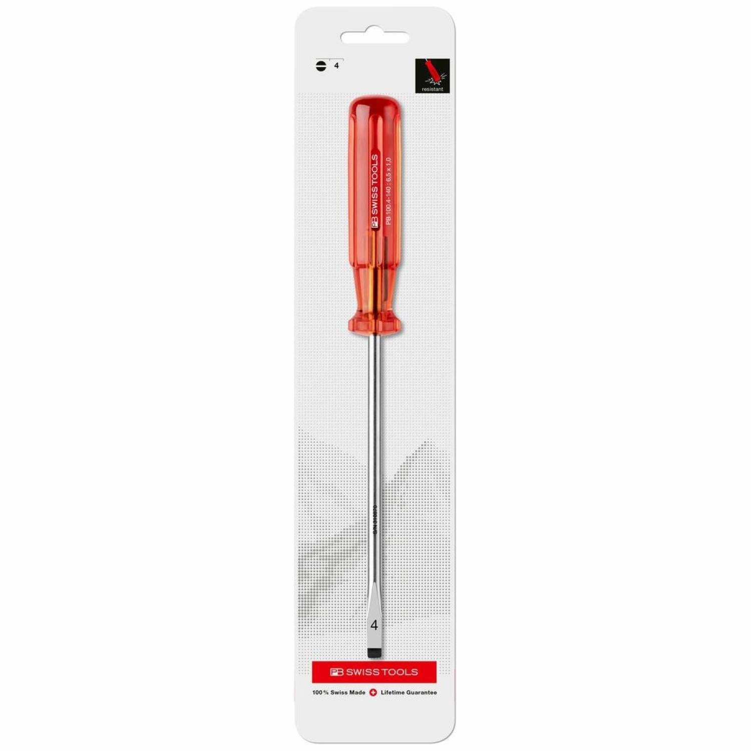 PB Swiss PB 100.4-140 Slotted Classic screwdrivers, 6.5mm x 140mm