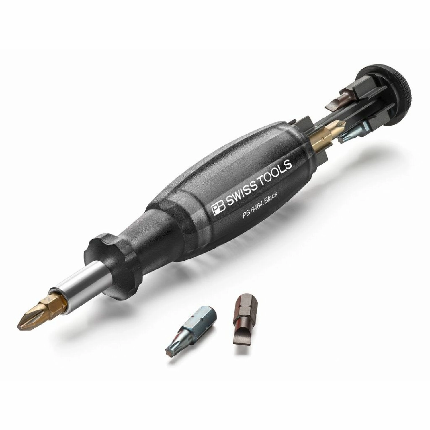 PB Swiss PB 6464.Black Bit Holding Screwdriver with Magazine, Slotted, Phillips, TORX, 9 Pcs