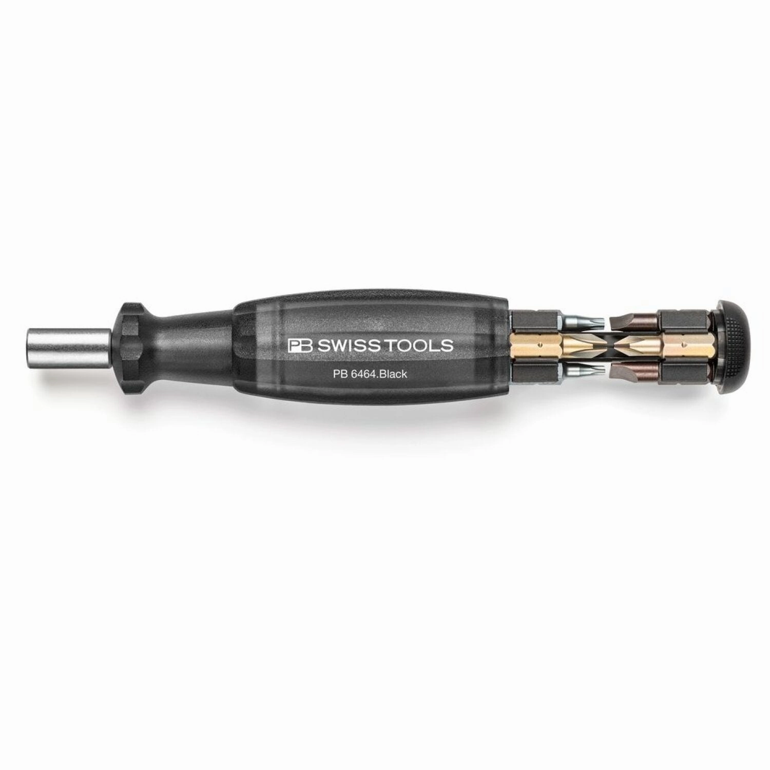 PB Swiss PB 6464.Black Bit Holding Screwdriver with Magazine, Slotted, Phillips, TORX, 9 Pcs