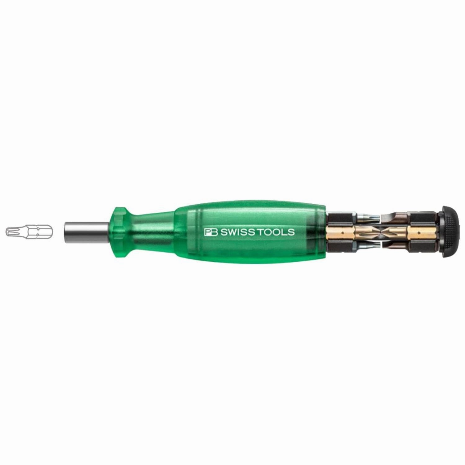 PB Swiss PB 6464.Green Bit Holding Screwdriver with Magazine, Slotted, Phillips, TORX, 9 Pcs