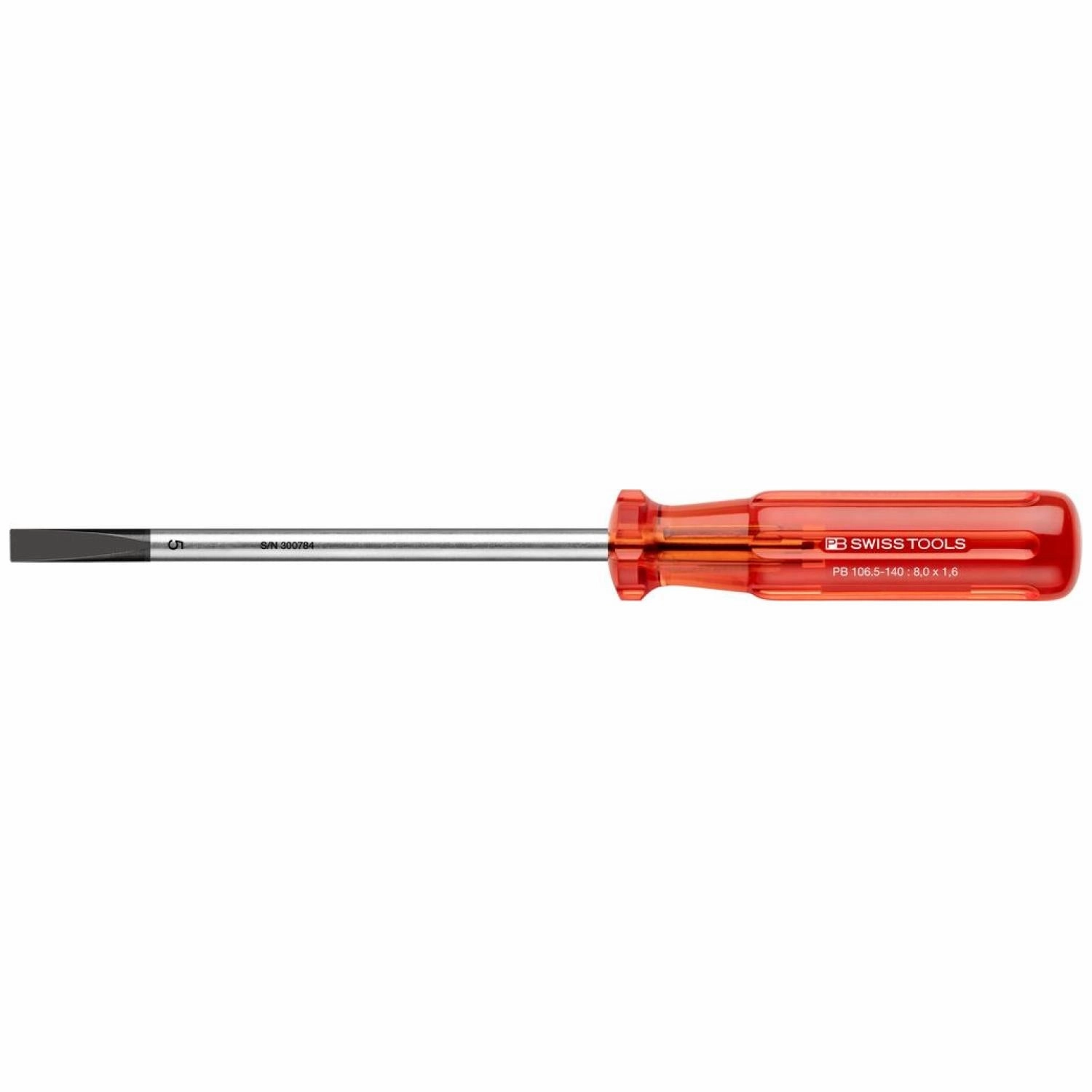 PB Swiss Tools PB 106.5-140 Slotted Classic Screwdrivers, 8mm x 140mm