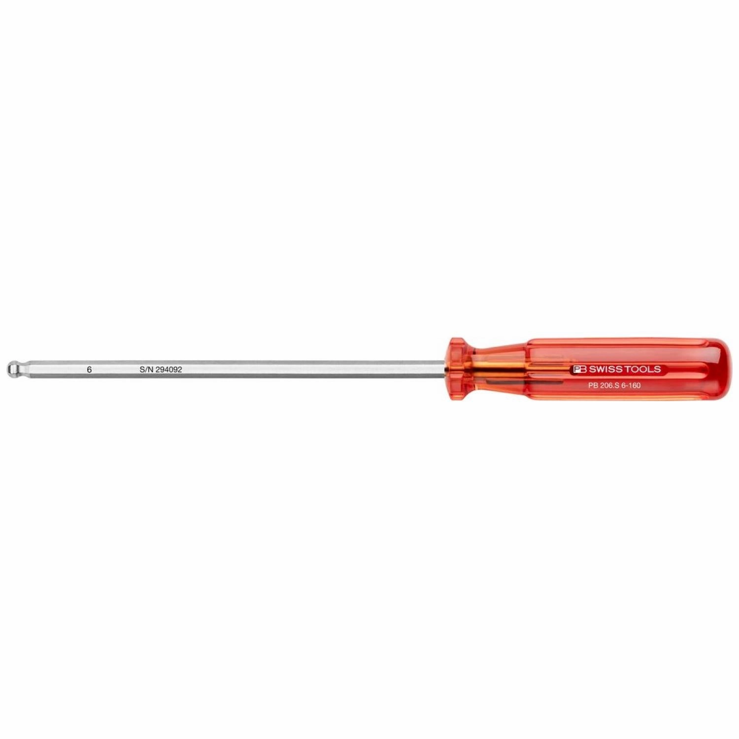 PB Swiss Tools PB 206.S 6-160 Hexagon Classic screwdrivers with ball point, 6mm x 160mm