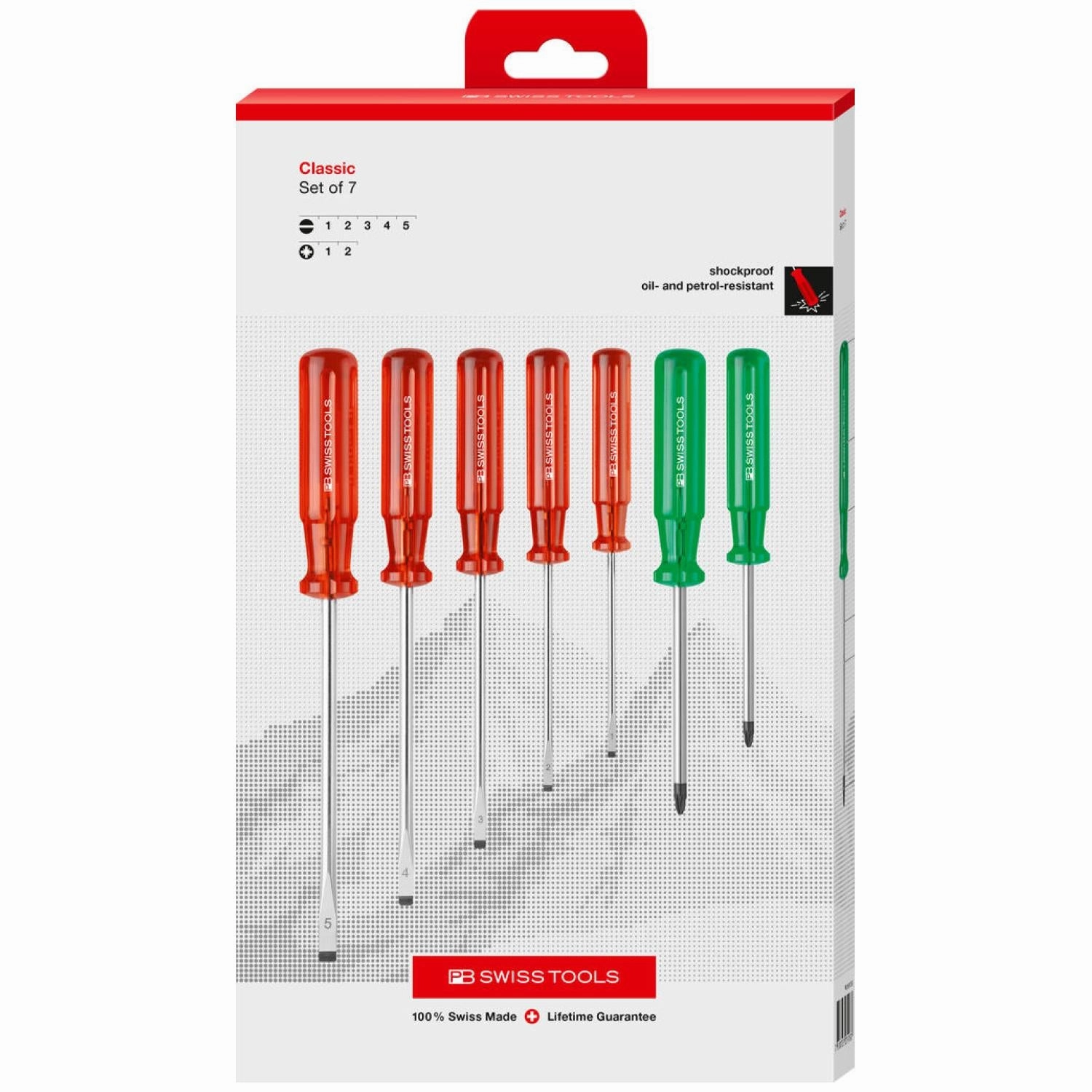 PB Swiss Tools PB 250.P CBB Classic screwdriver set in a high-quality paperboard box