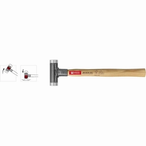 PB Swiss Tools PB 306.24 Al Aluminum and Hickory Recoilless Soft-faced Deadblow Mallet, 24 mm