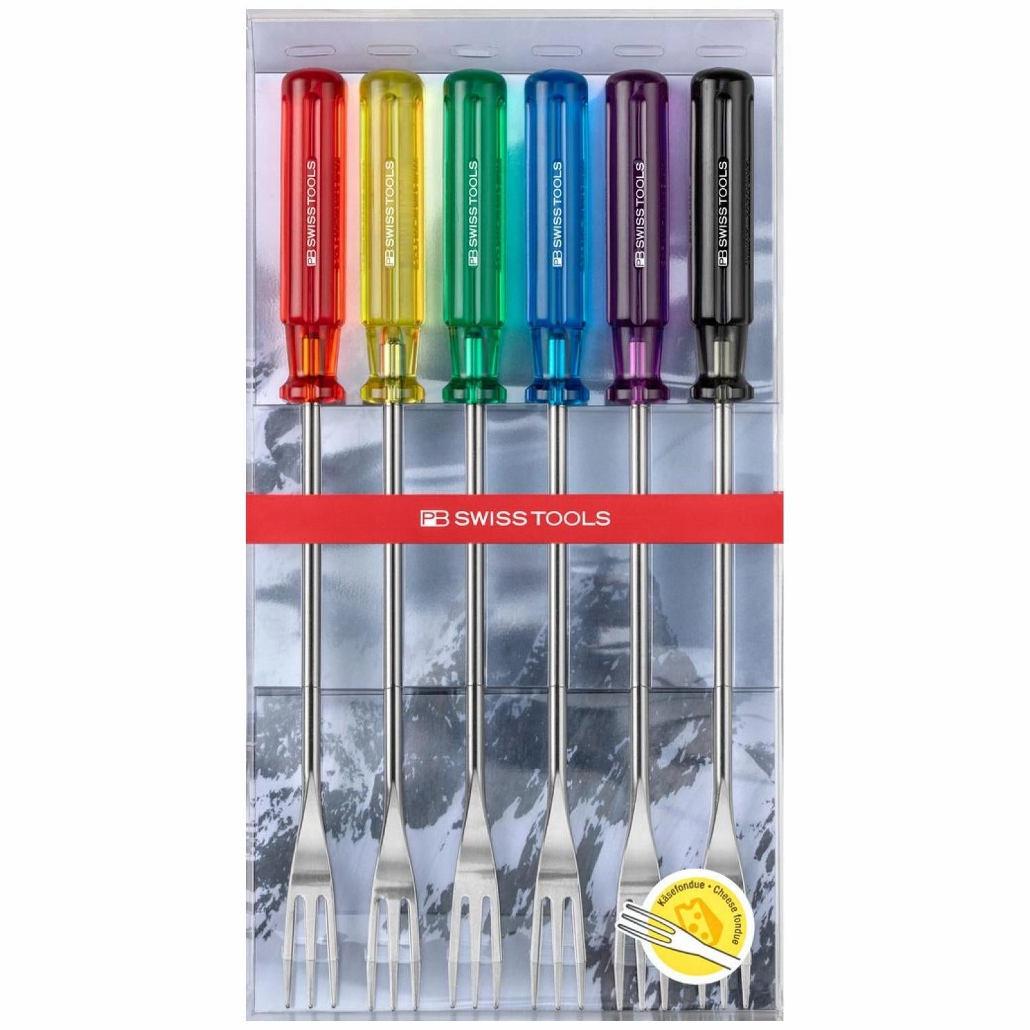 PB Swiss Tools PB 4040.SET Fondue Fork Set, 3-Tine Cheese, 6 pcs
