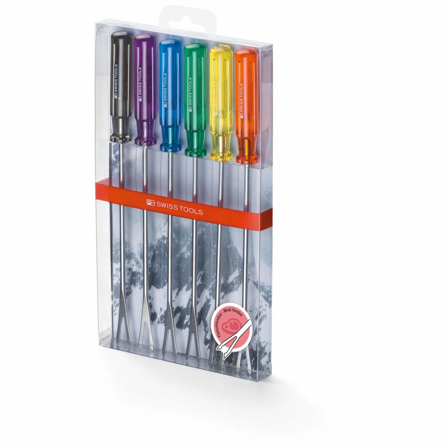 PB Swiss Tools PB 4041.SET PET Set of Fondue Forks in a Transparent Box 6 Piece