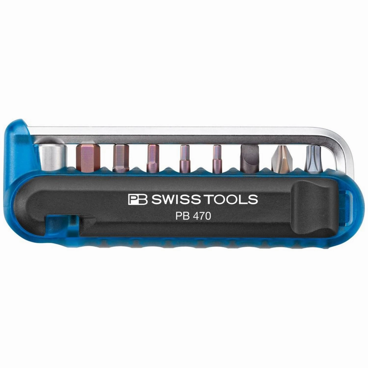 PB Swiss Tools PB 470.Blue CBB BikeTool: Pocket Tool with 9 screwdriving tools and two tire levers