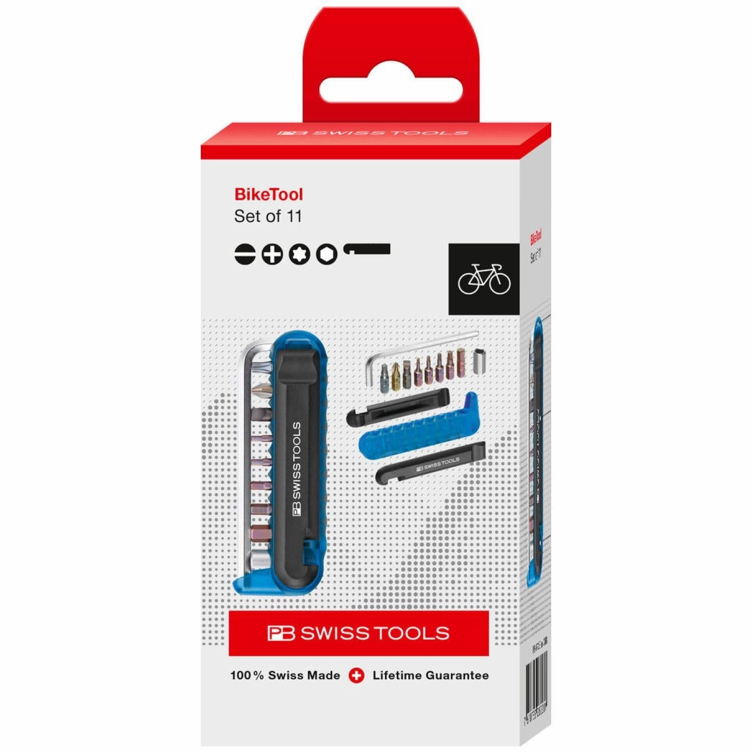 PB Swiss Tools PB 470.Blue CBB BikeTool: Pocket Tool with 9 screwdriving tools and two tire levers