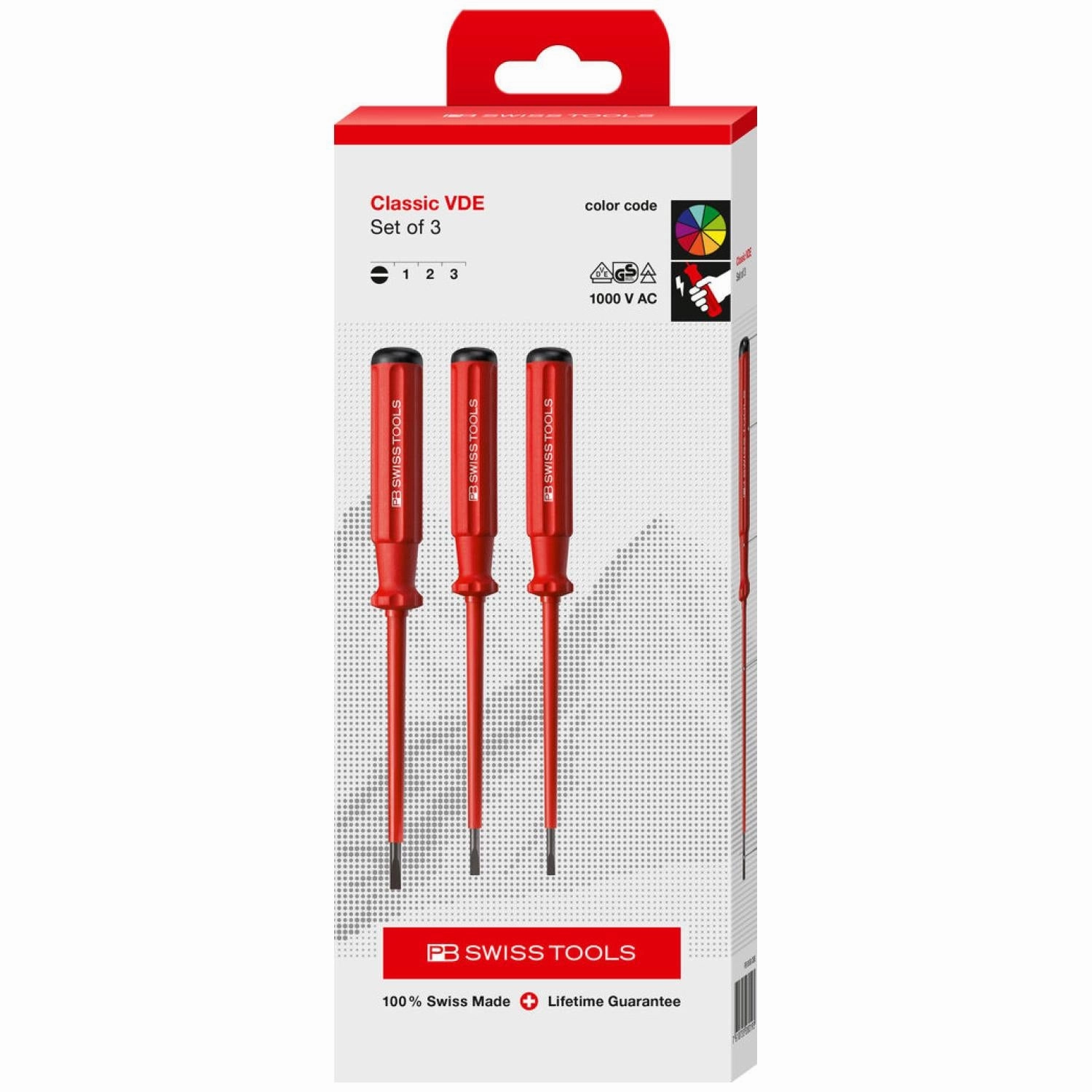 PB Swiss Tools PB 5539 Classic VDE Screwdriver Set, Slim, 3pcs