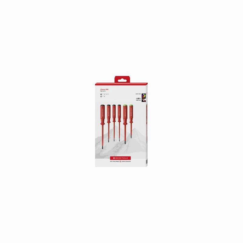 PB Swiss Tools PB 5543.CBB Classic VDE screwdriver set, fully insulated up to 1000 V AC/1500 V DC