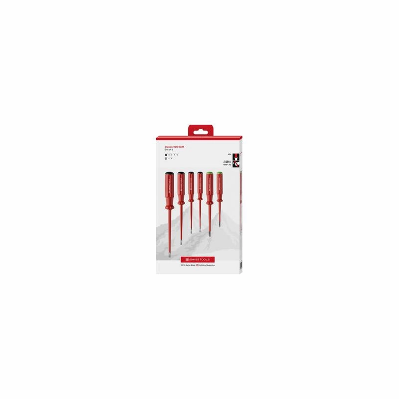PB Swiss Tools PB 5543.SL CBB Classic VDE slim screwdriver set, fully insulated up to 1000 VAC/1500 VDC