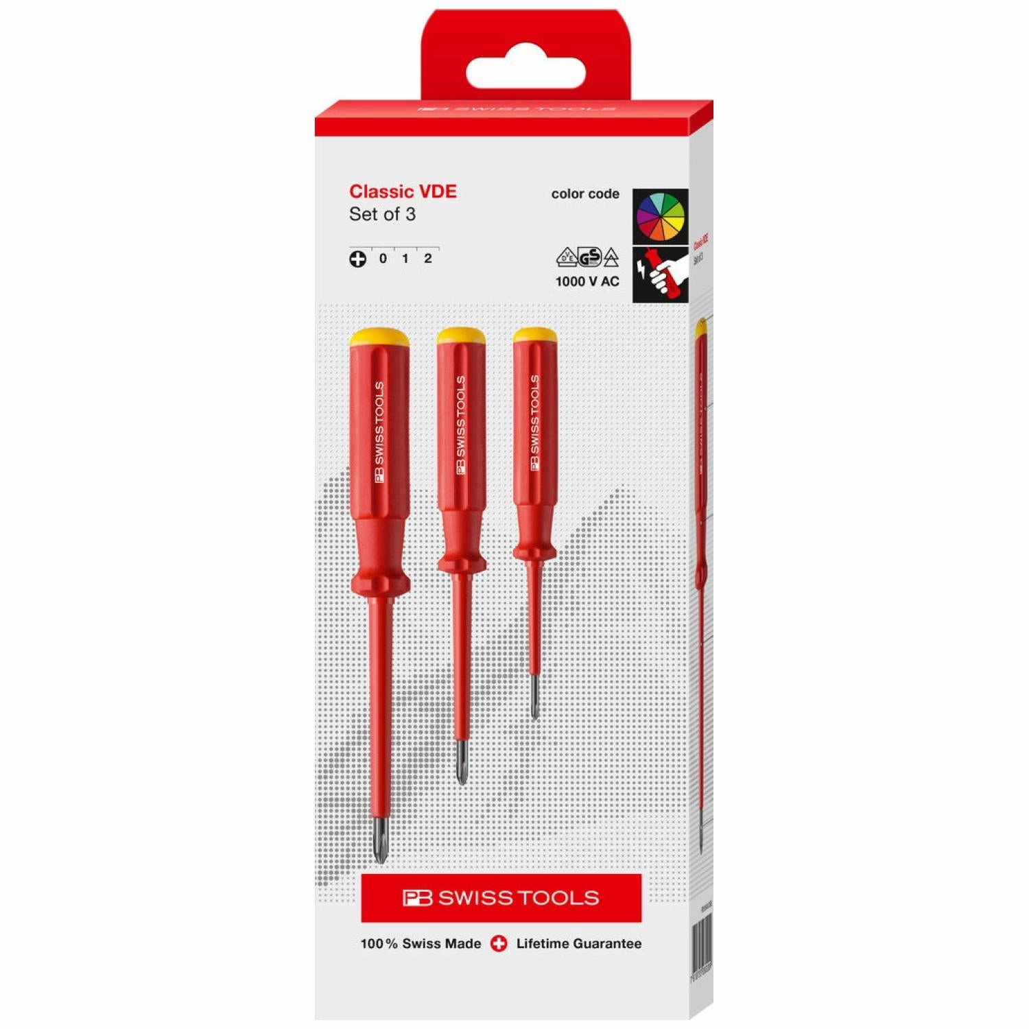PB Swiss Tools PB 5548 Classic VDE Screwdriver Set, Slim, 3pcs