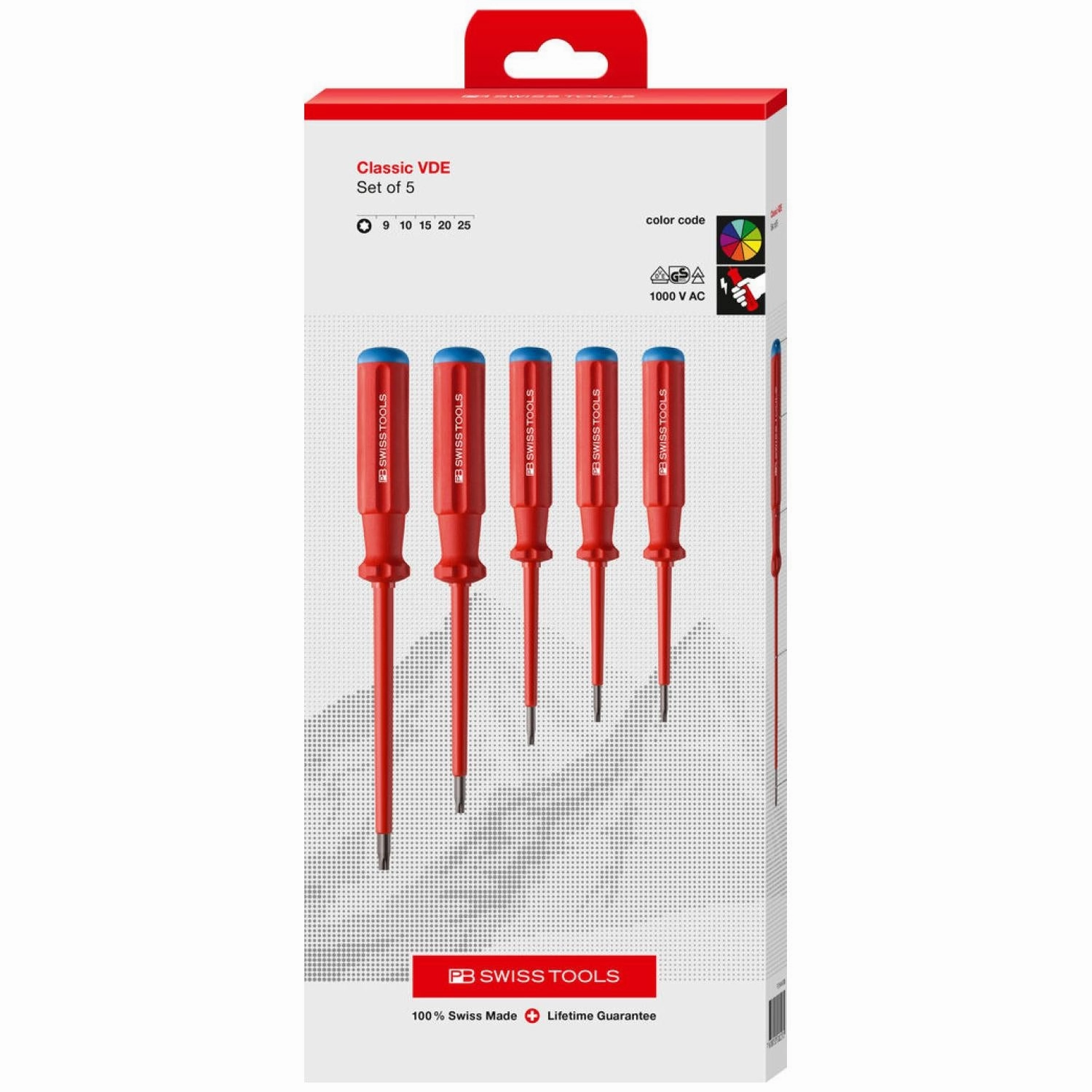 PB Swiss Tools PB 5549 Classic VDE Screwdriver Set, Slim