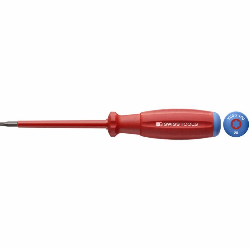 PB Swiss Tools PB 58400.10-70 Torx SwissGrip VDE Screwdriver, T10 x 70mm, Insulated