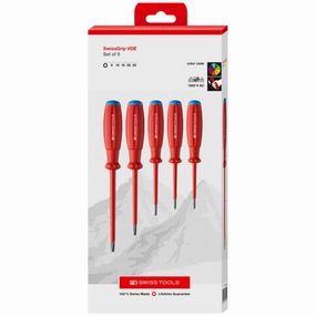 PB Swiss Tools PB 58549.CBB SwissGrip VDE screwdriver set, fully insulated up to 1000 V AC/1500 V DC