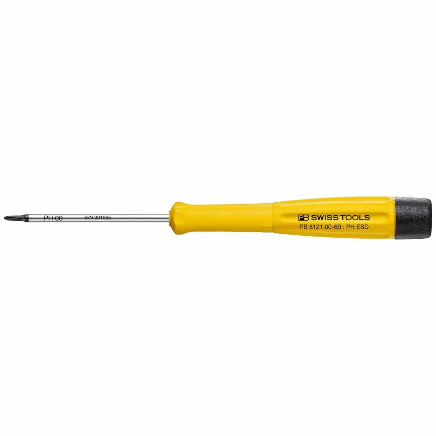 PB Swiss Tools PB 8121.00-60 ESD Electronics Screwdriver, Phillips, PH00 x 60mm