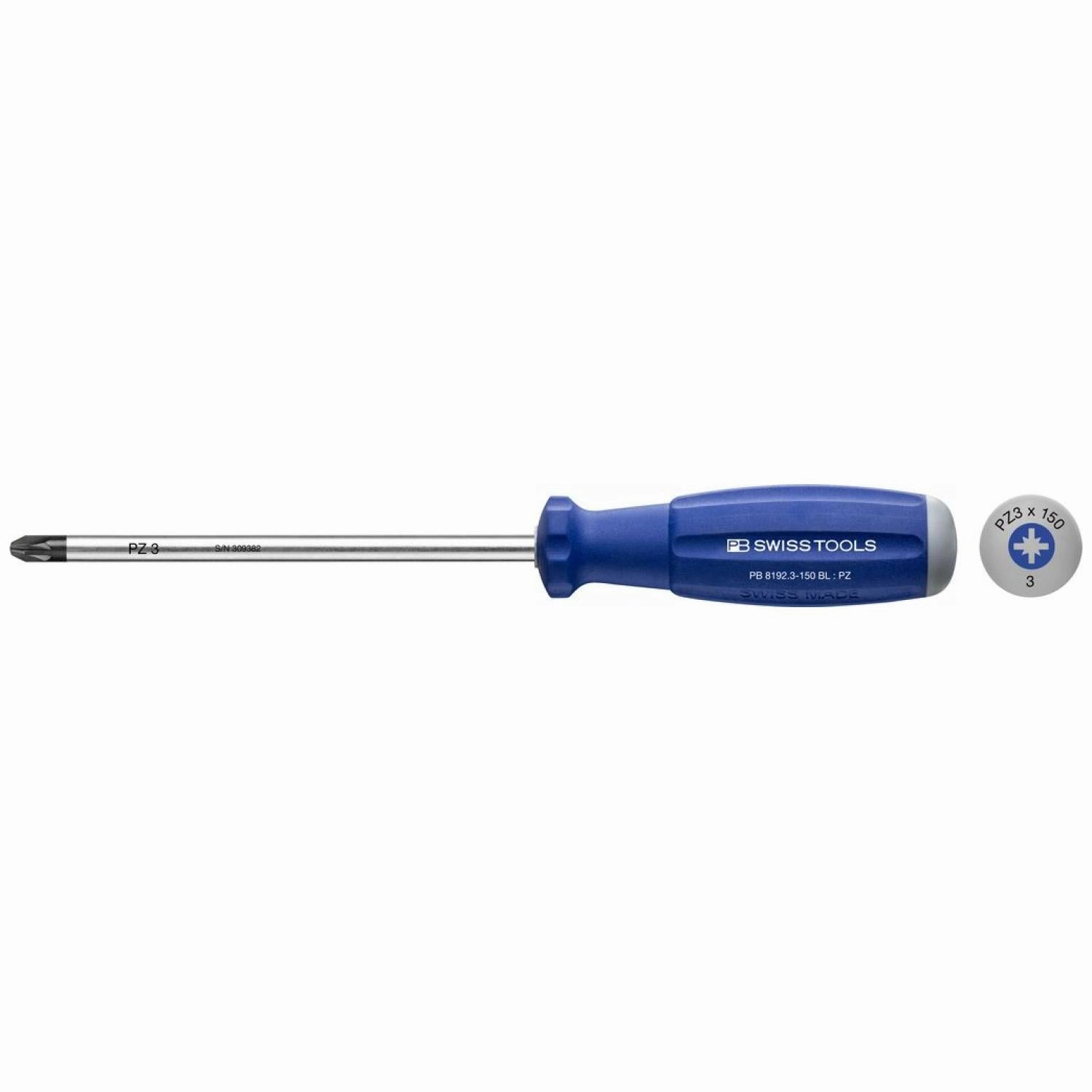 PB Swiss Tools PB 8192.3-150 BL Pozidriv SwissGrip Screwdrivers, PZ3 x 150mm