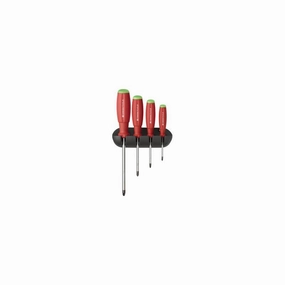 PB Swiss Tools PB 8243.CBB SwissGrip Screwdriver Set, Pozidriv, 4 pcs w/ Wall Holder