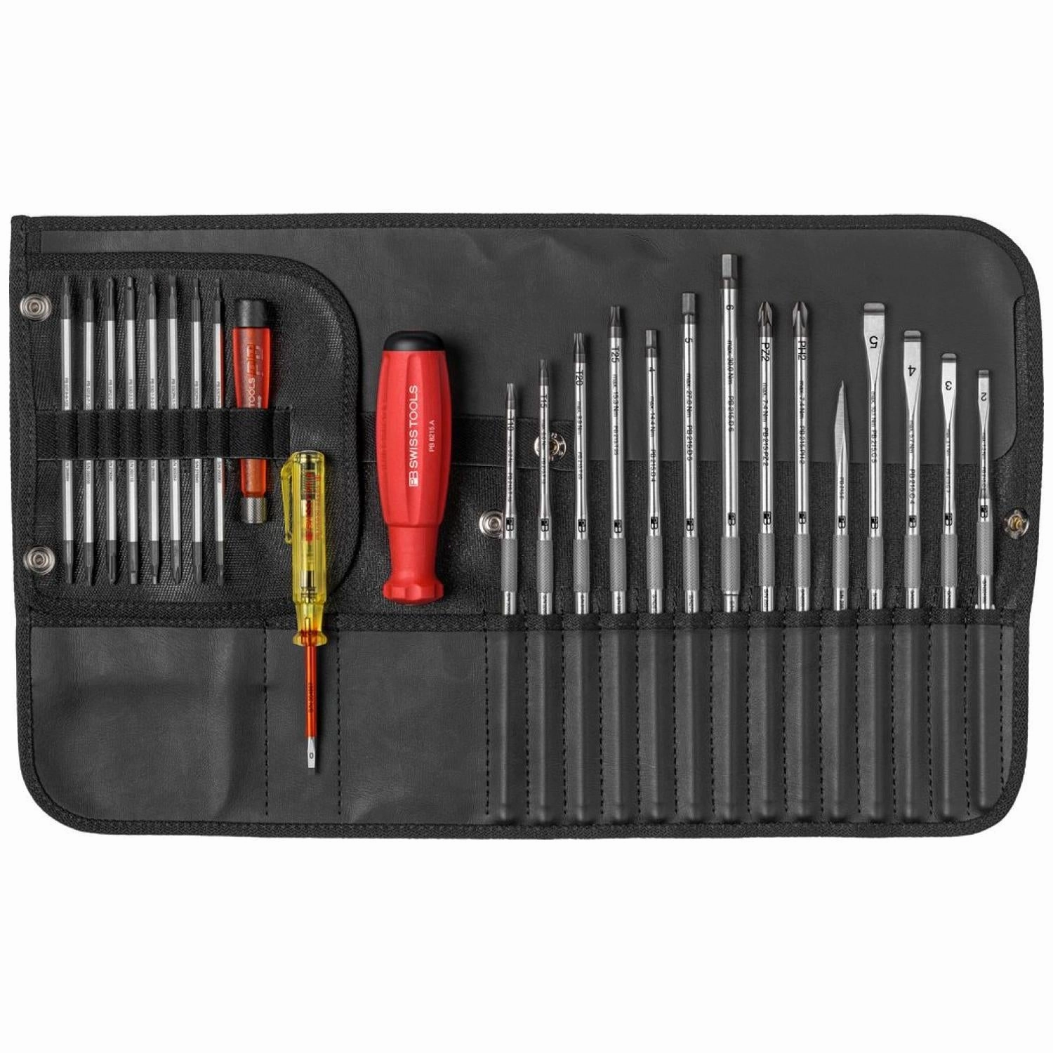 PB Swiss Tools PB 8515.CBB SwissGrip Screwdriver Set, Set, Slotted, Phillips, Pozidriv, TORX, Hex , 31 pcs