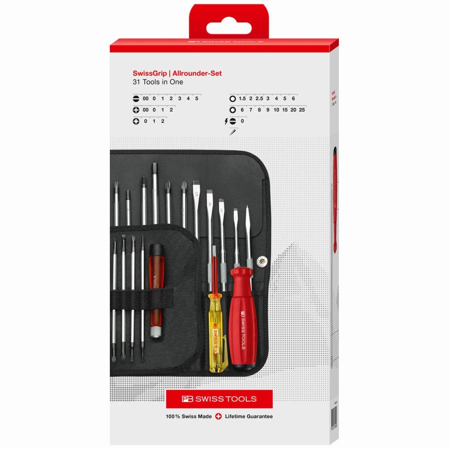 PB Swiss Tools PB 8515.CBB SwissGrip Screwdriver Set, Set, Slotted, Phillips, Pozidriv, TORX, Hex , 31 pcs