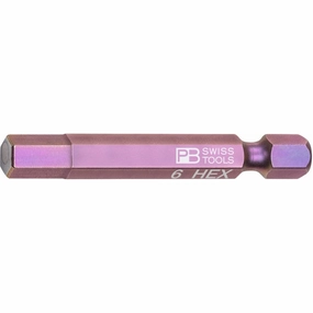 PB Swiss Tools PB E6.210/6 PrecisionBit for Hex Screws, Hex, 6mm x 50mm