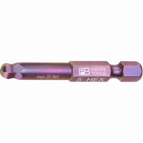 PB Swiss Tools PB E6.212/5 Precisionbit, Shape E 6.3 (1/4), With Ball End
