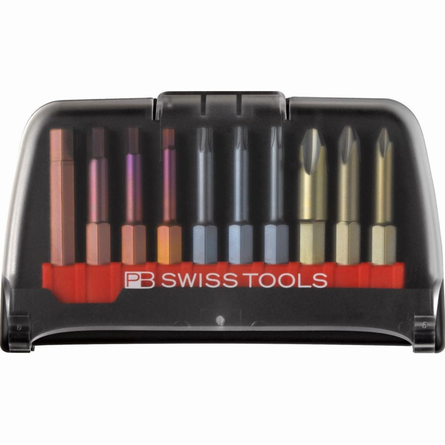 PB Swiss Tools PB E6.985 Precision Bit Set in BitCase with Belt-Clip, 10 Pieces
