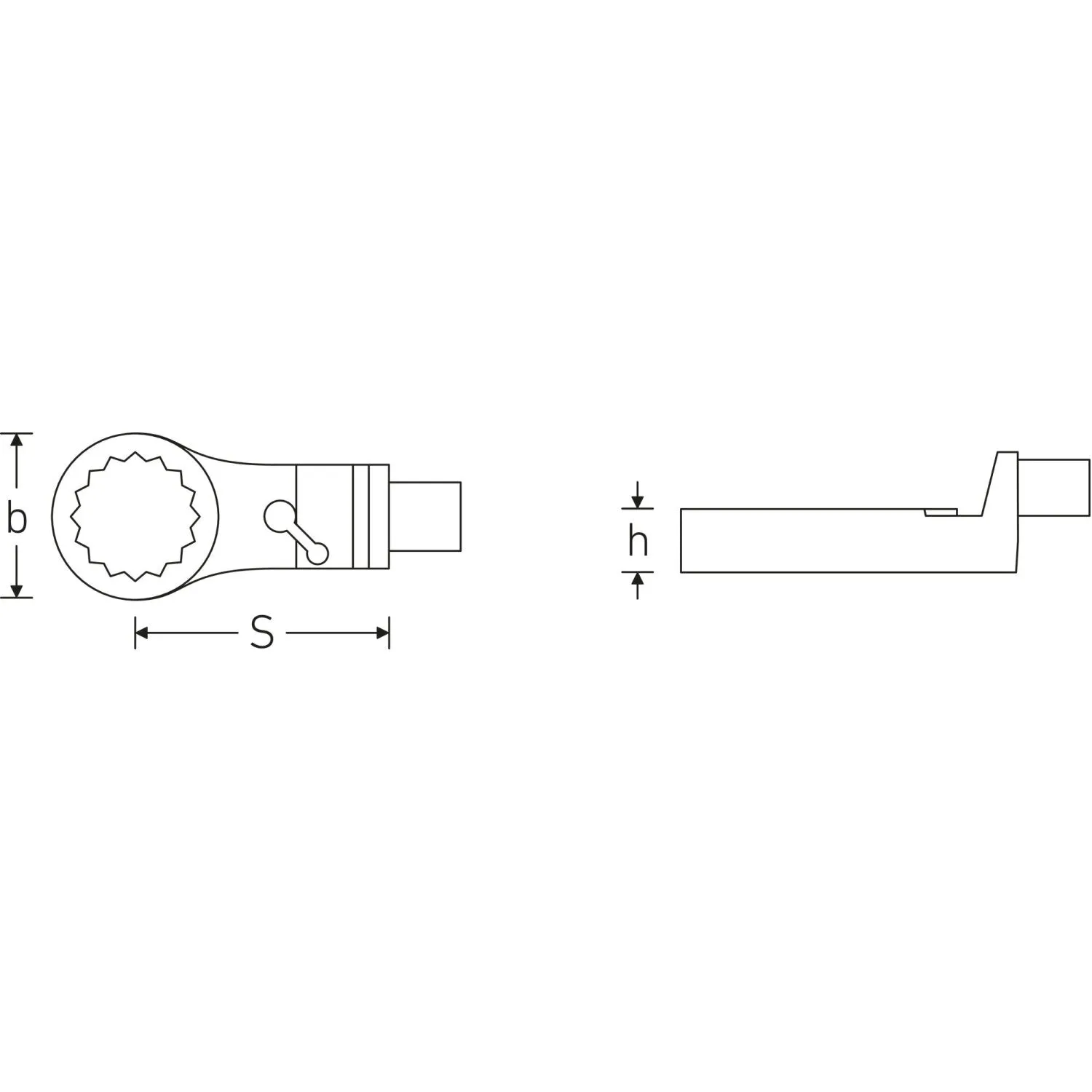 Stahlwille 58170222 Ring ratchet insert adapter