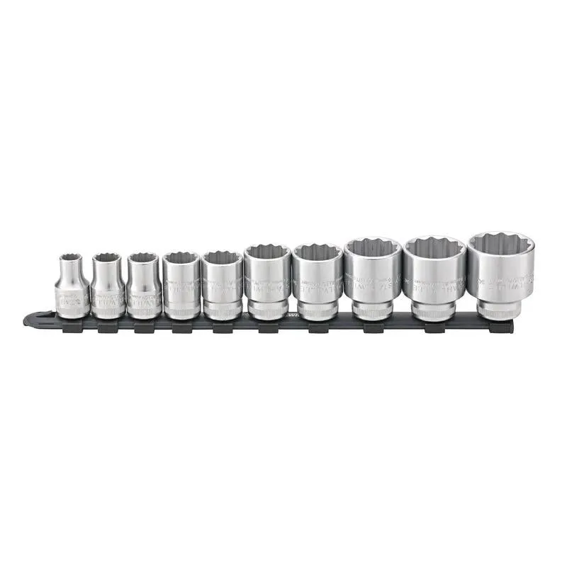 Stahlwille 96053010 Socket Spanner Set On Clip Rail 1/2 Inch, 10 Pcs