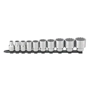 Stahlwille 96053010 Socket Spanner Set On Clip Rail 1/2 Inch, 10 Pcs