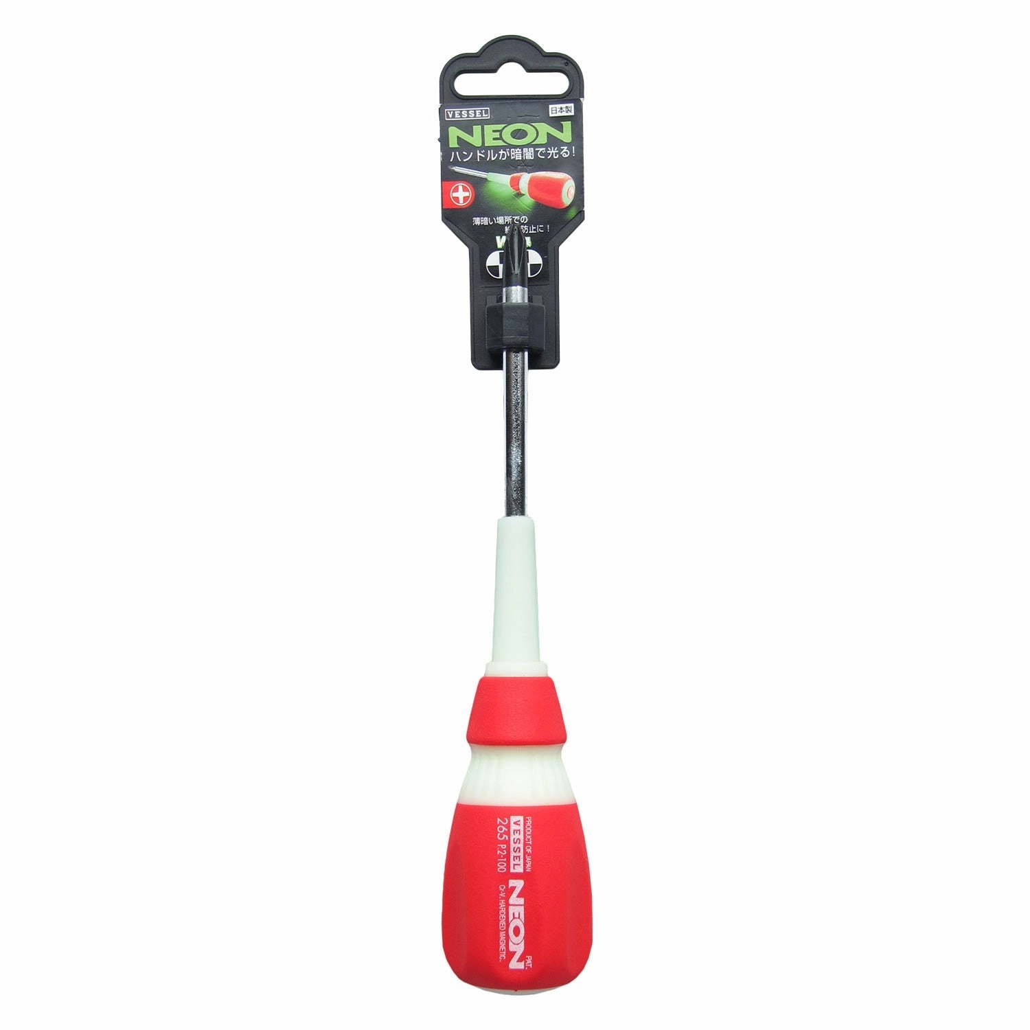 Vessel Tools 265P2100 Neon Screwdriver, Phillips #2 x 100mm