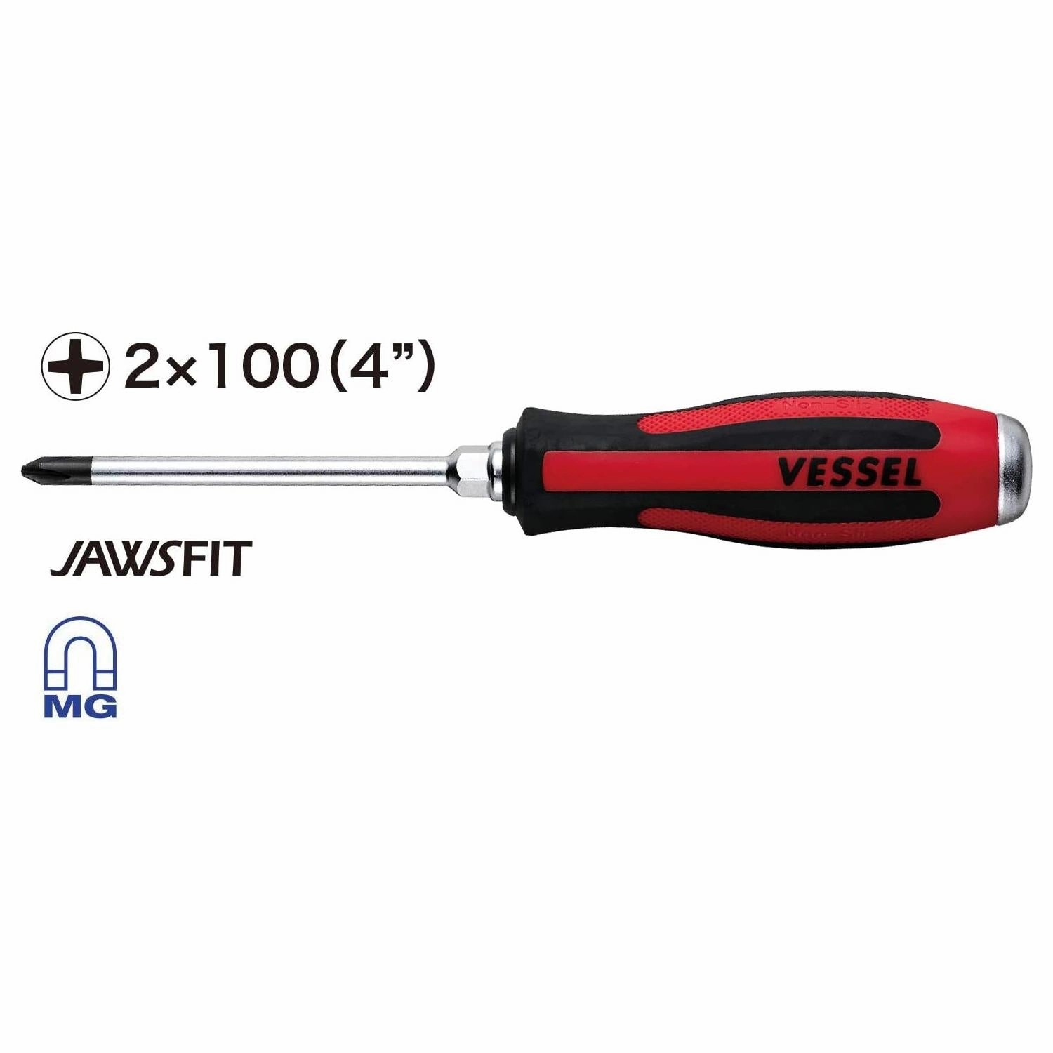 Vessel Tools 930P2100 MEGADORA Tang-Thru Screwdriver No.930, Phillips #2