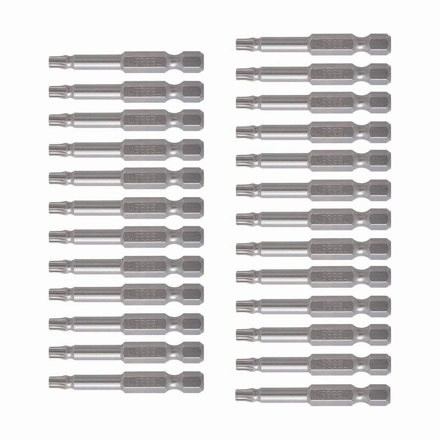 Vessel Tools NTTX2550P25K Neck Torsion Power Bits, T15 x 50 mm, Bulk 25 Pc.