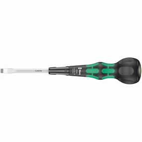 Wera 05007900001 Kraftform Ball-Grip Slotted Screwdriver - Workshop Blade, 6 x 100 mm
