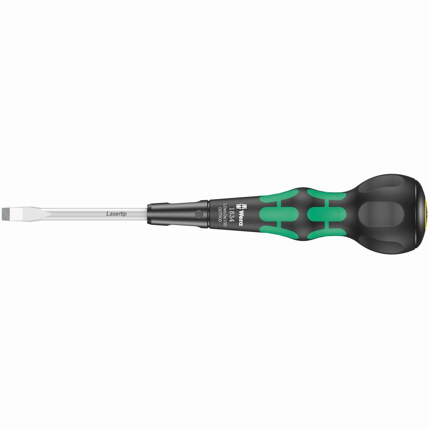 Wera 05007900001 Kraftform Ball-Grip Slotted Screwdriver - Workshop Blade, 6 x 100 mm