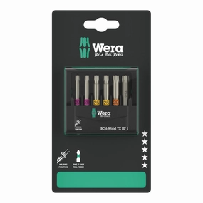 Wera 05073639001 Bit-Check 6 Wood TX HF 1 SB Set, 6 Pc.